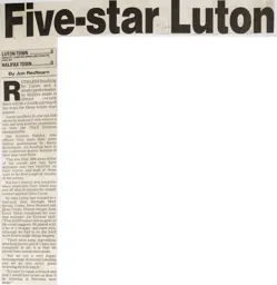 Match Report: Luton Town FC vs Halifax Town (23rd Mar 2002)