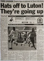 Match Report: Swansea City vs Luton Town FC (30th Mar 2002)