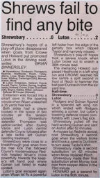 Match Report: Shrewsbury Town vs Luton Town FC (20th Apr 2002)
