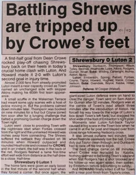 Match Report: Shrewsbury Town vs Luton Town FC (20th Apr 2002)