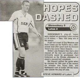 Match Report: Shrewsbury Town vs Luton Town FC (20th Apr 2002)