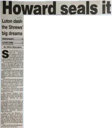 Match Report: Shrewsbury Town vs Luton Town FC (20th Apr 2002)