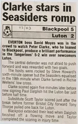 Match Report: Blackpool vs Luton Town FC (13th Aug 2002)