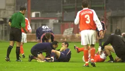 Matthew Spring receiving treatment