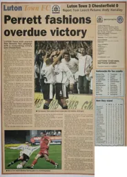 Match Report: Luton Town FC vs Chesterfield (31st Aug 2002)