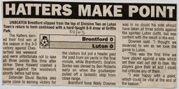 Match Report: Brentford vs Luton Town FC (7th Sep 2002)