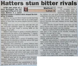 Match Report: Watford vs Luton Town FC (10th Sep 2002)