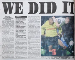 Match Report: Watford vs Luton Town FC (10th Sep 2002)