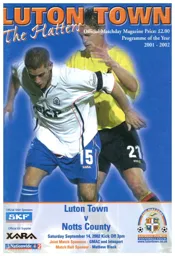 Programme: Luton Town FC vs Notts County (14th Sep 2002)