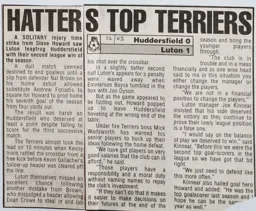 Match Report: Huddersfield Town vs Luton Town FC (21st Sep 2002)