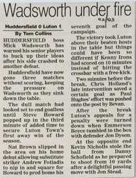 Match Report: Huddersfield Town vs Luton Town FC (21st Sep 2002)