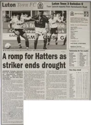Match Report: Luton Town FC vs Swindon Town (28th Sep 2002)