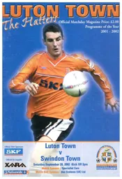 Programme: Luton Town FC vs Swindon Town (28th Sep 2002)