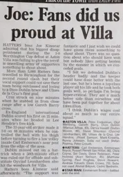 Match Report: Aston Villa vs Luton Town FC (2nd Oct 2002)