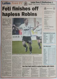 Match Report: Luton Town FC vs Cheltenham Town (12th Oct 2002)