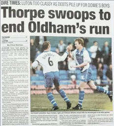 Match Report: Oldham Athletic vs Luton Town FC (19th Oct 2002)