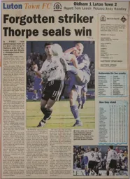 Match Report: Oldham Athletic vs Luton Town FC (19th Oct 2002)