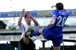 Steve Robinson competes for the ball