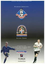 Programme: Oldham Athletic vs Luton Town FC (19th Oct 2002)