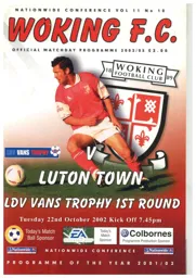 Programme: Woking vs Luton Town FC (22nd Oct 2002)