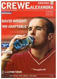 Programme: Crewe Alexandra vs Luton Town FC (29th Oct 2002)