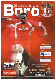 Programme: Stevenage Borough vs Luton Town FC (12th Nov 2002)