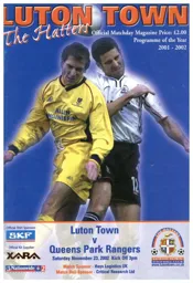 Programme: Luton Town FC vs Queens Park Rangers (23rd Nov 2002)