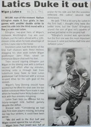 Match Report: Wigan Athletic vs Luton Town FC (7th Dec 2002)