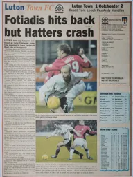 Match Report: Luton Town FC vs Colchester United (14th Dec 2002)