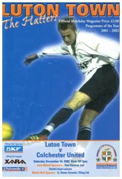 Programme: Luton Town FC vs Colchester United (14th Dec 2002)