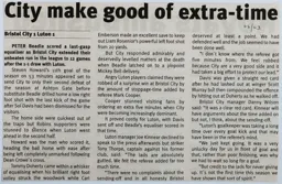 Match Report: Bristol City vs Luton Town FC (21st Dec 2002)