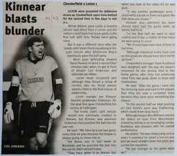 Match Report: Chesterfield vs Luton Town FC (1st Jan 2003)