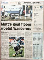 Match Report: Luton Town FC vs Wycombe Wanderers (25th Jan 2003)