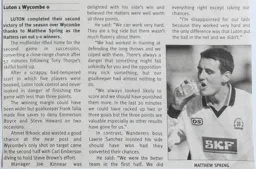 Match Report: Luton Town FC vs Wycombe Wanderers (25th Jan 2003)