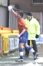 Tony Thorpe threw a snowball into the crowd, something he was later booked for