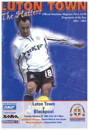 Programme: Luton Town FC vs Blackpool (11th Feb 2003)