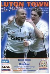 Programme: Luton Town FC vs Brentford (22nd Feb 2003)