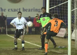 Tony Thorpe sees his shot cleared off the line