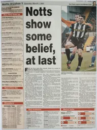 Match Report: Notts County vs Luton Town FC (1st Mar 2003)