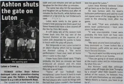 Match Report: Luton Town FC vs Crewe Alexandra (22nd Mar 2003)