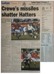 Match Report: Luton Town FC vs Crewe Alexandra (22nd Mar 2003)