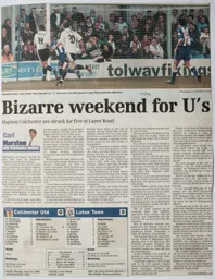 Match Report: Colchester United vs Luton Town FC (21st Apr 2003)