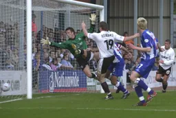 Steve Howard puts the ball in the net