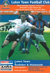 Programme: Luton Town FC vs Rushden & Diamonds (9th Aug 2003)
