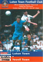 Programme: Luton Town FC vs Yeovil Town (12th Aug 2003)