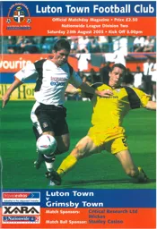 Programme: Luton Town FC vs Grimsby Town (23rd Aug 2003)