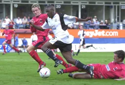 It takes a foul by Darrel Clarke to halt Courtney Pitt`s progress