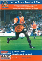 Programme: Luton Town FC vs Hartlepool United (30th Aug 2003)