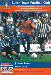 Programme: Luton Town FC vs Port Vale (16th Sep 2003)
