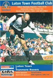 Programme: Luton Town FC vs Tranmere Rovers (6th Oct 2003)
